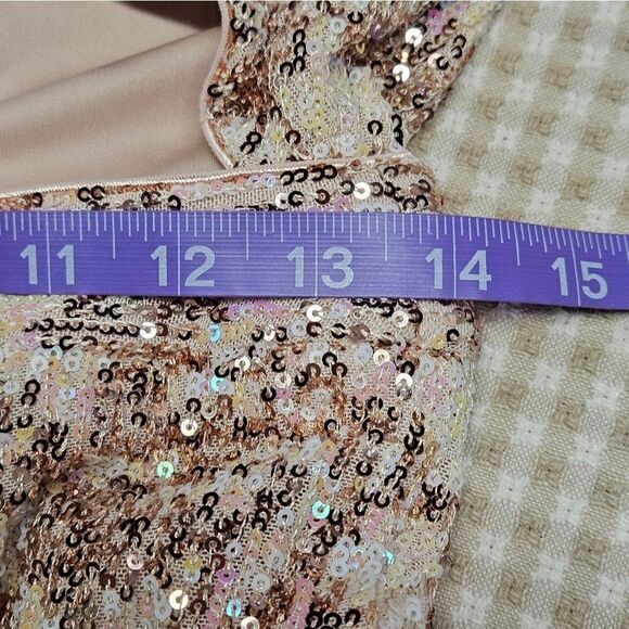 SHO Tadashi Shoji Rose Mist Sequin Cutout Taylor Swift Eras Look Sexy Jumpsuit - Picture 11 of 15